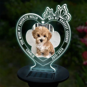 Custom Photo Run Free, Sweet Friend - Memorial Personalized Custom Garden Solar Light - Sympathy Gift For Pet Owners, Pet Lovers