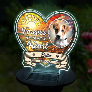 Custom Photo I Am Forever In Your Heart - Memorial Personalized Custom Garden Solar Light - Sympathy Gift For Pet Owners, Pet Lovers