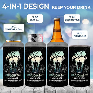 Beyond The Legend, Bigfoot Gone Wild - Family Personalized Custom 4 In 1 Can Cooler Tumbler - Gift For Dad, Grandpa