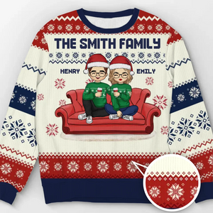 Home Is Where Family And Pets Bring Joy - Family Personalized Custom Ugly Sweatshirt - Unisex Wool Jumper - Christmas Gift For Family Members, Pet Owners, Pet Lovers