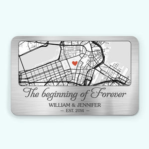 Location Map You Are The Map To My Heart - Couple Personalized Custom Map Aluminum Wallet Card - Map Art, Christmas Gift For Husband Wife, Anniversary