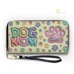 Happiness Is A Warm Paw - Dog & Cat Personalized Custom 3D Inflated Effect Printed Leather Long Wallet - Gift For Pet Owners, Pet Lovers