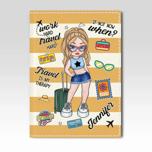 Travel Is The Therapy I Need To Reset - Travel Personalized Custom Passport Cover, Passport Holder - Holiday Vacation Gift, Gift For Adventure Travel Lovers