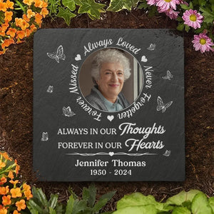 Custom Photo Not A Day Goes By That You Are Not Missed - Memorial Personalized Custom Square Shaped Memorial Stone - Sympathy Gift For Family Members