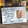 Custom Photo A Hug Sent From Heaven - Memorial Personalized Custom Aluminum Wallet Card - Sympathy Gift For Family Members