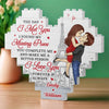 You Complete Me And Make Me A Better Person - Couple Personalized Custom Heart Shaped Building Brick Blocks - Gift For Husband Wife, Anniversary