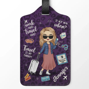 Travel Now Or Never - Travel Personalized Custom Luggage Tag - Holiday Vacation Gift, Gift For Adventure Travel Lovers