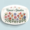 Grandma’s Love Is Sunshine For Little Flowers - Family Personalized Custom Platter - Gift For Mom, Grandma