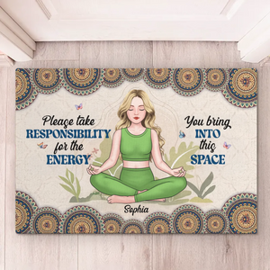 Breathe Deeply, Live Fully - Yoga Personalized Custom Home Decor Decorative Mat - House Warming Gift For Yoga Lovers
