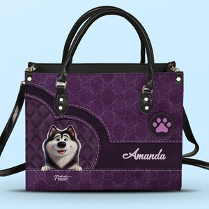 They May Be Pets, But They Own Our Hearts - Dog Personalized Custom Leather Handbag - Gift For Pet Owners, Pet Lovers