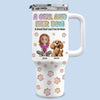 Girl’s Best Friend, Furry And True - Dog Personalized Custom 3D Inflated Effect Printed 40 Oz Stainless Steel Tumbler With Handle - Gift For Pet Owners, Pet Lovers