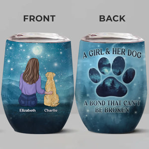 A Dog’s Love Is A Lifetime Gift - Dog Personalized Custom Wine Tumbler - Gift For Pet Owners, Pet Lovers