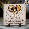 Custom Photo The Paw Prints You Left Will Stay Forever - Memorial Personalized Custom Square Shaped Stone With Stand - Sympathy Gift For Pet Owners, Pet Lovers