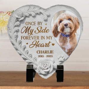 Custom Photo Rest In Peace, My Loyal Companion - Memorial Personalized Custom Heart Shaped Memorial Stone - Sympathy Gift For Pet Owners, Pet Lovers