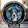 Custom Photo Cherished Forever, Loved Always - Memorial Personalized Custom Round Shaped Stone With Stand - Sympathy Gift For Pet Owners, Pet Lovers