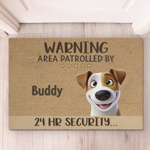 Guard Dogs With Wagging Tails - Dog Personalized Custom Home Decor Decorative Mat - House Warming Gift For Pet Owners, Pet Lovers
