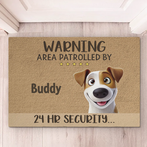 Guard Dogs With Wagging Tails - Dog Personalized Custom Home Decor Decorative Mat - House Warming Gift For Pet Owners, Pet Lovers