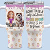 A Dog Mom's Heart Is Always At Home - Dog Personalized Custom 3D Inflated Effect Printed 40 Oz Stainless Steel Tumbler With Handle - Gift For Pet Owners, Pet Lovers