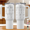 Family Grows, Love Multiplies - Family Personalized Custom Engraved 40oz Tumbler With Handle - Mother's Day, Gift For Mom, Grandma