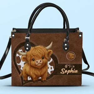 Mom’s Love Is A Gentle Strength - Family Personalized Custom Leather Handbag - Mother's Day, Gift For Mom, Grandma