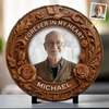 Custom Photo Always With Us, Always Watching Over - Memorial Personalized Custom Round Shaped Stone With Stand - Sympathy Gift For Family Members