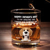 Happy Father's Day To My Amazing Dad - Dog Personalized Custom Whiskey Glass - Father's Day, Gift For Pet Owners, Pet Lovers