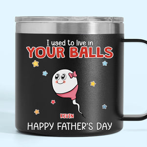 Born From Legends, Raised By One - Family Personalized Custom 14oz Stainless Steel Tumbler With Handle - Father's Day, Gift For Dad