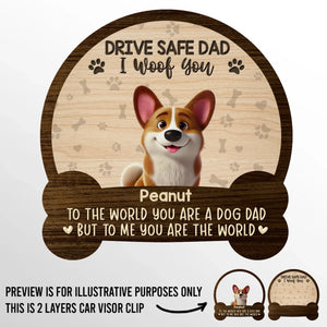 Best Dog Dad Ever, I Woof You - Dog Personalized Custom Car Visor Clip - Father's Day, Gift For Dad, Pet Owners, Pet Lovers