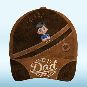 Cool Dad Warm Heart - Family Personalized Custom Hat, All Over Print Classic Cap - Father's Day, Gift For Dad, Grandpa