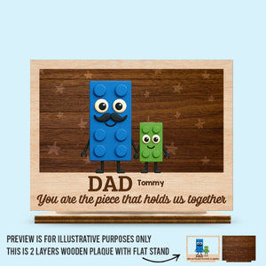 The Hands That Built Our World - Family Personalized Custom 2-Layered Wooden Plaque With Stand - Father's Day, Gift For Dad, Grandpa copy