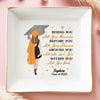 Started With A Dream, Ended With A Cap - Family Personalized Custom Jewelry Dish - Graduation Gift For Family Members, Siblings, Brothers, Sisters, Best Friends