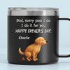 I Poop, You Scoop, Best Teamwork - Dog Personalized Custom 14oz Stainless Steel Tumbler With Handle - Father's Day, Gift For Pet Owners, Pet Lovers
