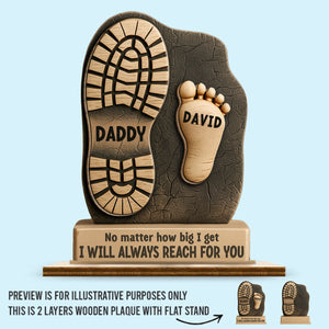 Your Footsteps Led Our Way - Family Personalized Custom Shaped 2-Layered Wooden Plaque With Flat Stand - New Arrival, Father's Day, House Warming Gift For Dad, Grandpa AMZ