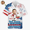 Custom Photo Mr. Good Lookin' Is Cookin' - Family Personalized Custom Unisex Tropical Hawaiian Aloha Shirt - Summer Vacation Gift, Gift For Dad, Grandpa, Travel Lovers