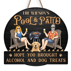 Cold Drinks, Warm Vibes - Couple Personalized Custom Shaped Home Decor Wood Sign - House Warming Gift For Couple, Anniversary, Pet Owners, Pet Lovers