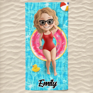 Paradise Found - Bestie Personalized Custom Beach Towel - Summer Vacation Gift, Birthday Pool Party Gift For Best Friends, BFF, Sisters