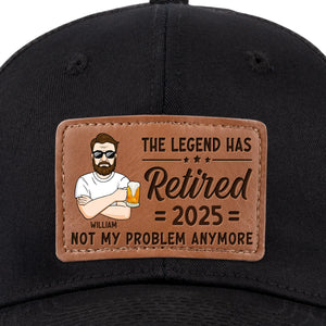 Custom Leather Patch Hat - Personalized Retirement Gifts For Women, Men - Not My Problem Anymore