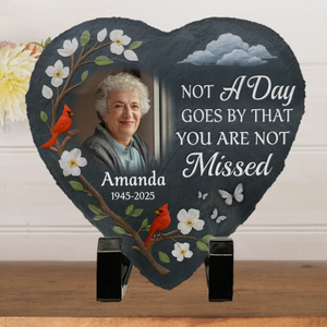 Custom Photo Heart Shaped Memorial Stone - Personalized Memorial Sympathy Gifts For Loss Of Mom, Dad - Still Loving, Still Missing
