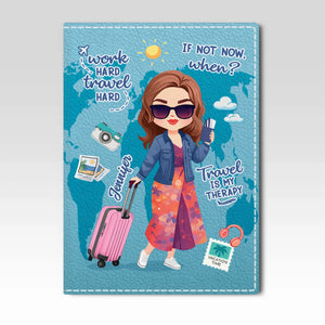 Custom Passport Cover, Passport Holder - Personalized Summer Vacation And Travel Gifts For Women, Men - Travel Far, Travel Wide