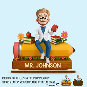 Custom 2-Layered Wooden Plaque - Personalized Back To School Gifts For Teachers - This Classroom Is A Safe Place