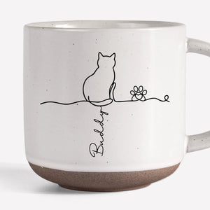 Custom Printed Pottery Mug - Personalized Pet Memorial Sympathy Gifts For Cats - Minimalist, Maximum Love