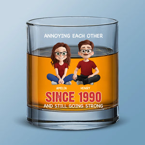 Custom Whiskey Glass - Personalized Anniversary Wedding Gifts For Husband And Wife, Him And Her - Love You, Even When You Snore