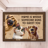 Custom Home Decor Decorative Mat - Personalized Birthday Gifts For Dog Cat Lovers, Dog Dad And Mom, Cat Owners - Home Is Where The Paw Is