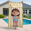 Custom Beach Towel - Personalized Summer Vacation And Travel Gifts For Family, Kids - Poolside Cuteness Overload