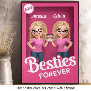 Custom Vertical Poster - Personalized Best Friend Birthday Gifts For Women, Besties, Sisters, BFF - Double Trouble Best Friends