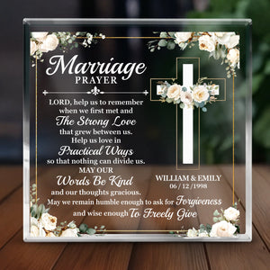 Custom Square Shaped Acrylic Plaque - Personalized Anniversary Wedding Gifts For Husband And Wife, Him And Her, All Believers, Jesus Lovers - Rooted In Love