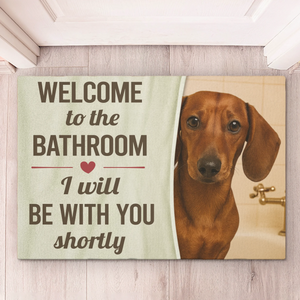 Custom Photo Home Decor Decorative Mat - Personalized Birthday Gifts For Dog Cat Lovers, Dog Dad And Mom, Cat Owners - Bathroom Buddy On Duty