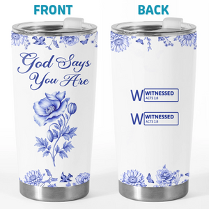 Custom Tumbler - Personalized Best Friend Birthday Gifts For Women, Besties, Sisters, BFF, Family, Yourself - God Says I Am