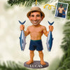 Custom Photo Acrylic Ornament - Personalized Christmas Birthday Fishing Gifts For Fisherman - Fish Whisperer