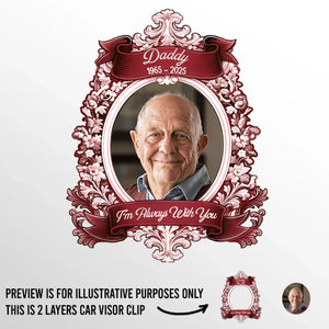 Custom Photo Car Visor Clip - Personalized Memorial Sympathy Gifts For Loss Of Mom, Dad -Your Love Is My Guiding Light, Always